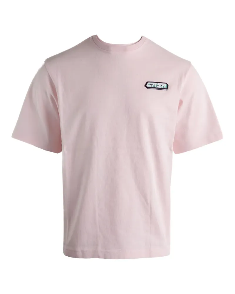 Casablanca Paris T-Shirt mit Logo-Patch - Rosa Rosa