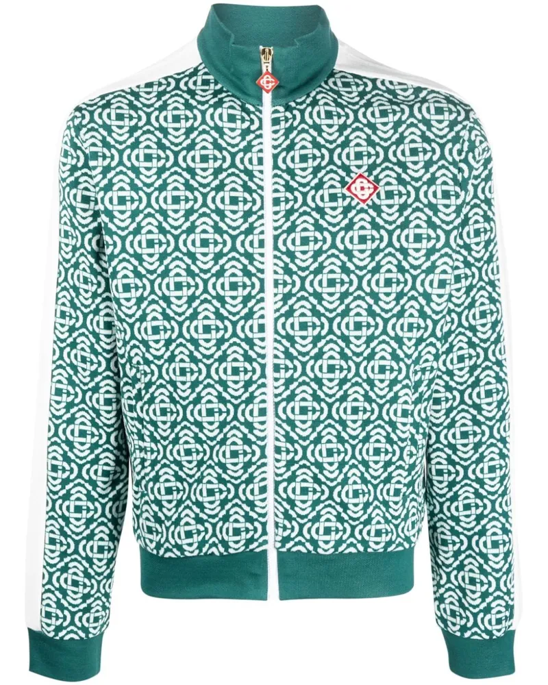 Casablanca Paris Jacke aus Monogramm-Jacquard - Grün Grün