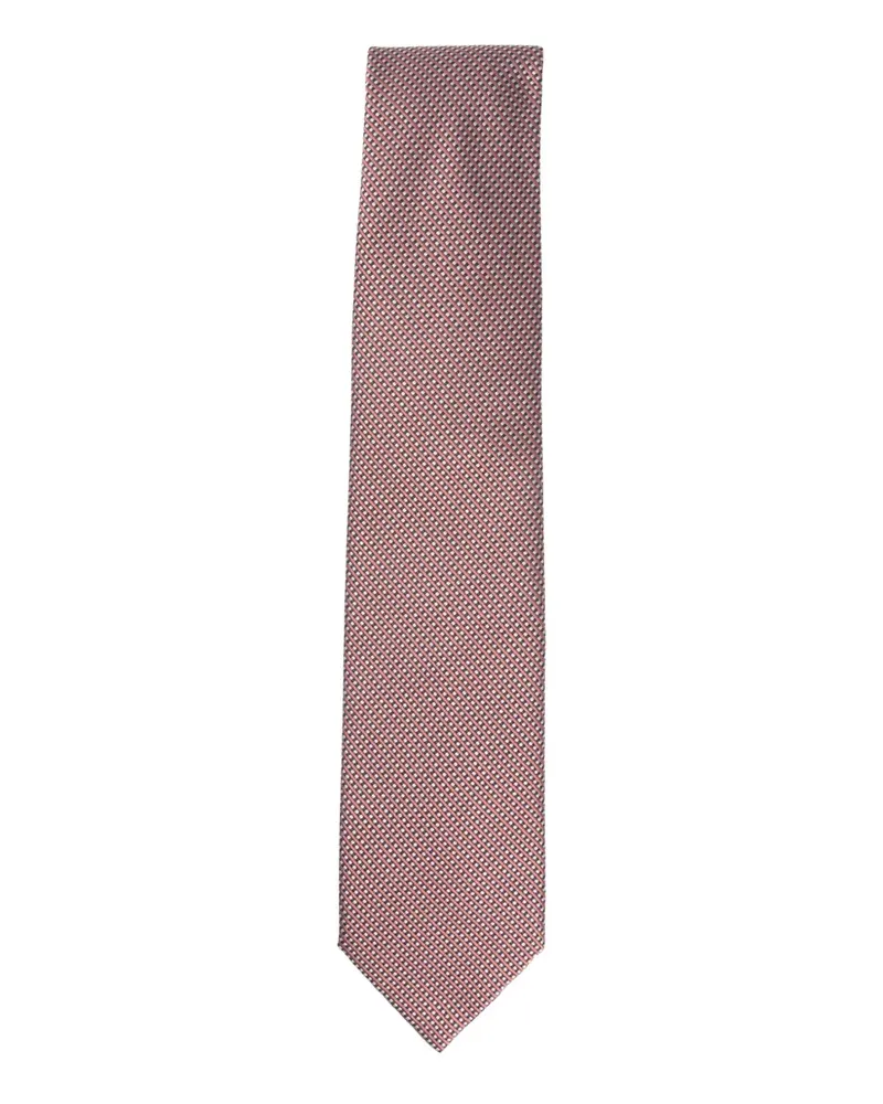 Brioni geometric-pattern silk tie - Rosa Rosa