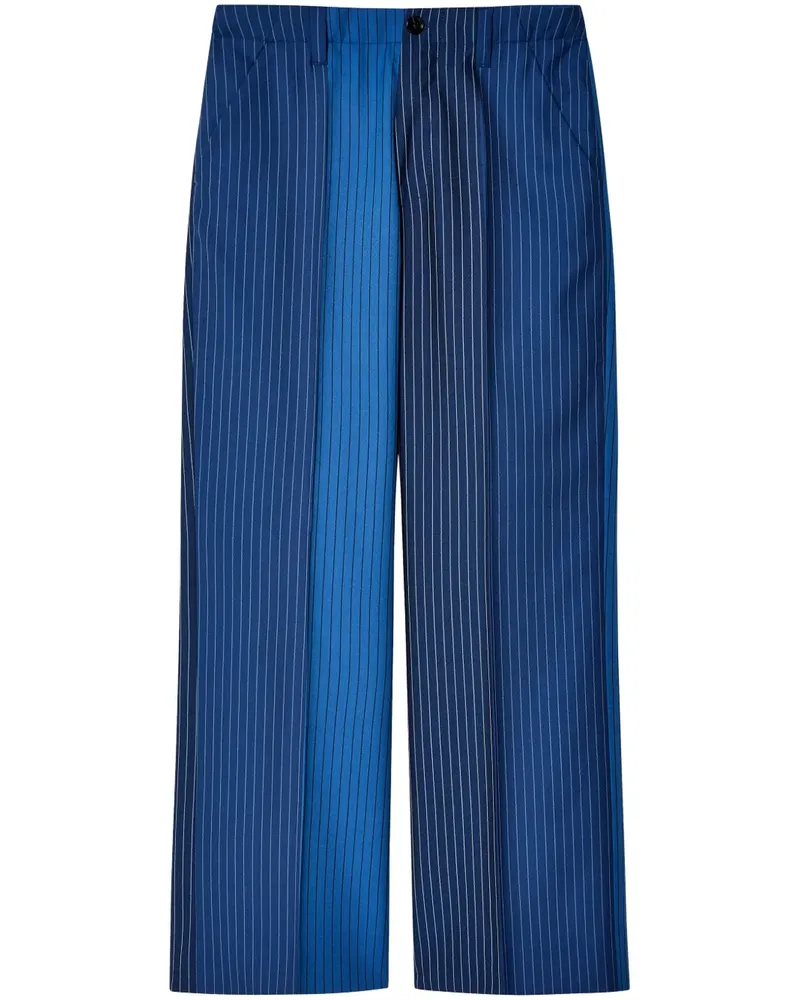 Marni Gerade Hose mit Streifen - Blau Blau