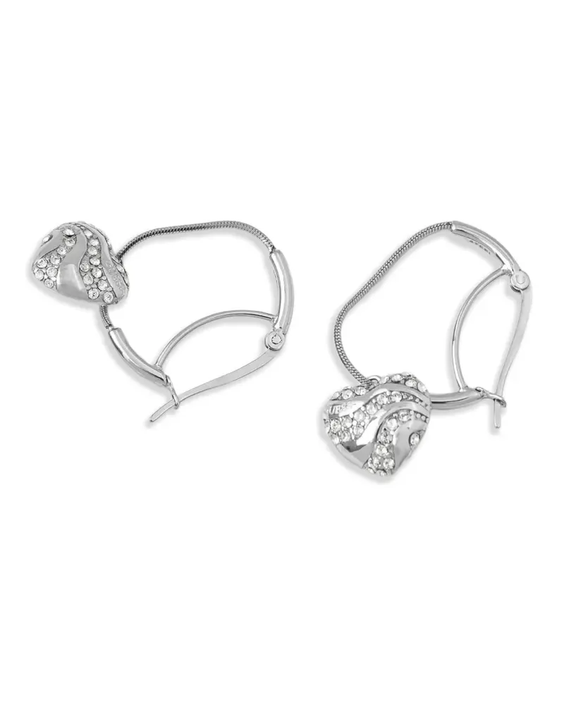 Guess Ohrringe in Herzform mit Kristallen - Silber Silber
