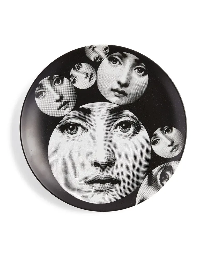 Fornasetti Tema e Variazioni Nr. 242 Wandteller 26cm - Schwarz Schwarz