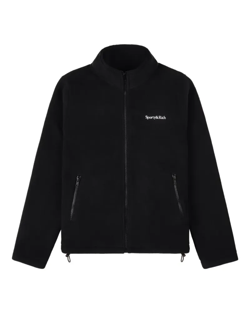 SPORTY & RICH Fleecejacke mit Reißverschluss - Schwarz Schwarz