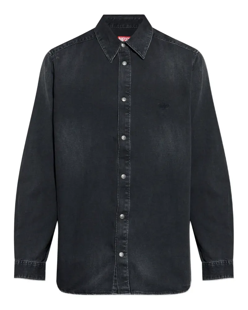 Diesel D-Simply Jeanshemd mit Stickerei - Schwarz Schwarz