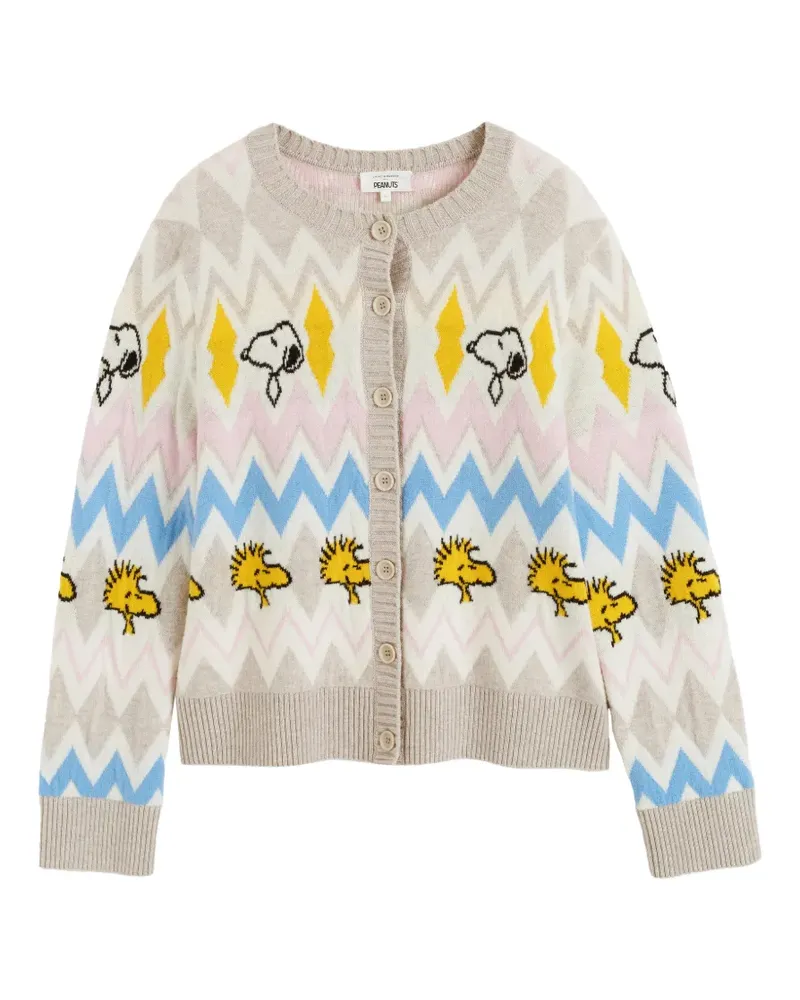 Chinti & Parker Snoopy Fair Isle Cardigan - Nude Nude