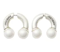 Barbell Ohrringe mit Perlen