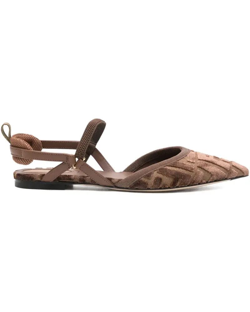 Fendi Slingback-Pumps mit FF - Braun Braun