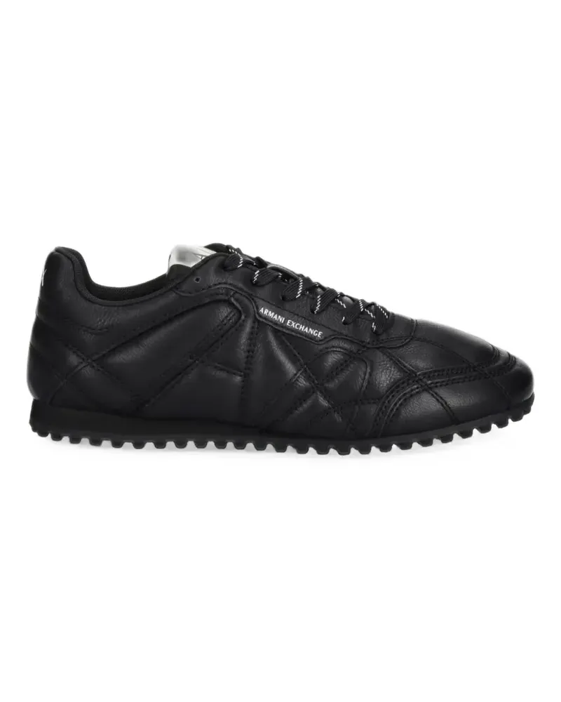 Armani Exchange logo-print quilted sneakers - Schwarz Schwarz