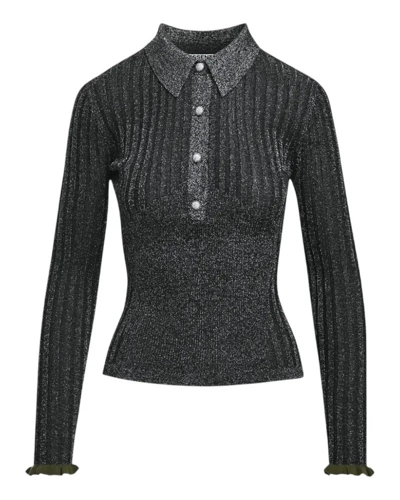 Essentiel Poloshirt aus geripptem Strick - Grau Grau