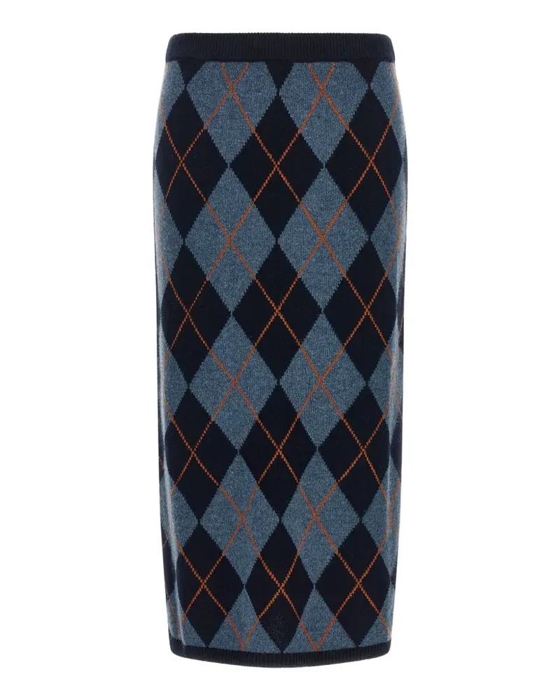 Twin-Set jacquard-diamond skirt - Blau Blau