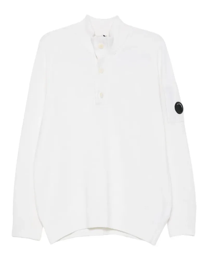 C.P. Company button-up Lens-detail sweater - Weiß Weiß