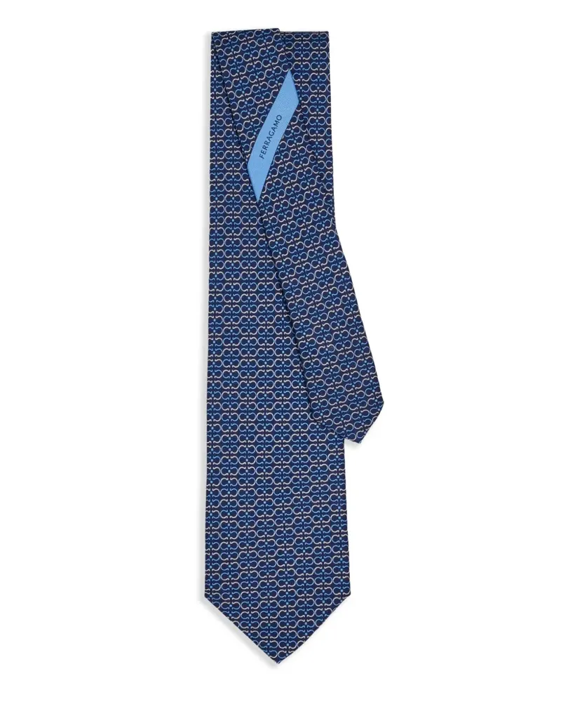 Ferragamo Krawatte mit Monogramm-Print - Blau Blau