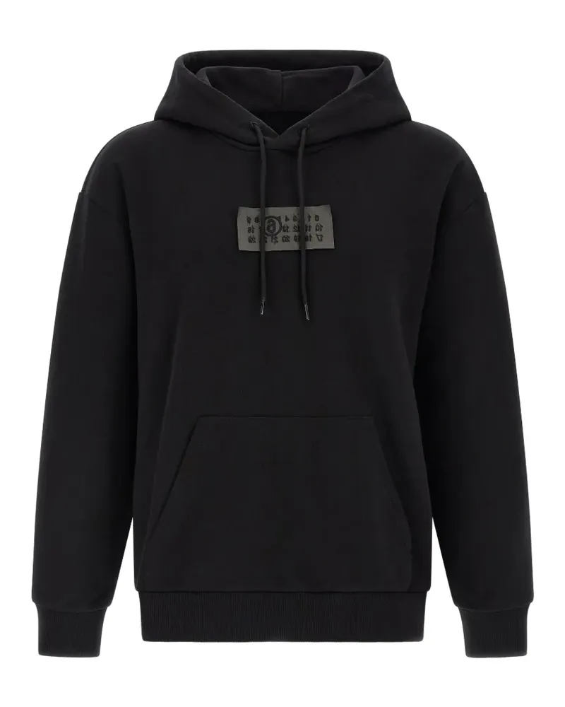 Maison Margiela logo-patch drawstring hoodie - Schwarz Schwarz