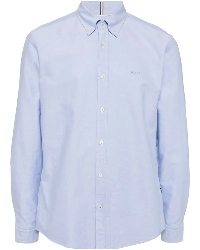 HUGO BOSS Hemd mit Logo-Stickerei - Blau Blau