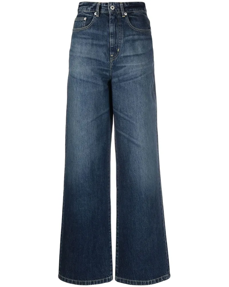Kenzo Gerade High-Waist-Jeans - Blau Blau