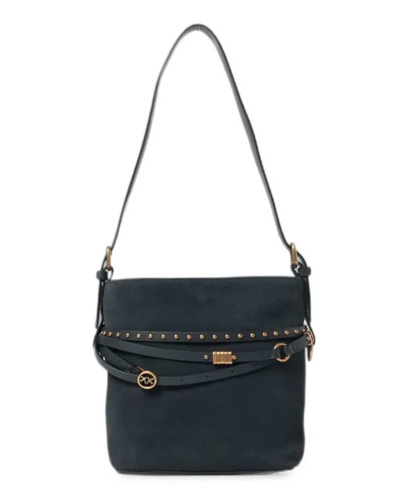 Pinko studded belted shoulder bag - Grau Grau