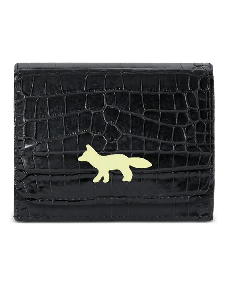 Kitsuné Edie croc-effect wallet - Schwarz Schwarz