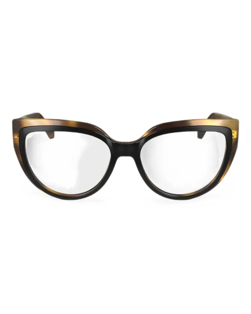 Ferragamo cat-eye tortoiseshell-effect glasses - Braun Braun