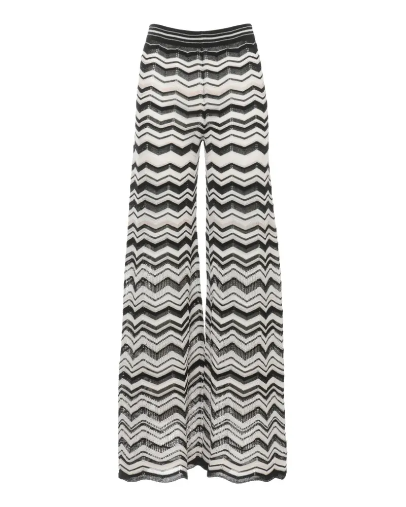 D.EXTERIOR chevron lurex trousers - Schwarz Schwarz