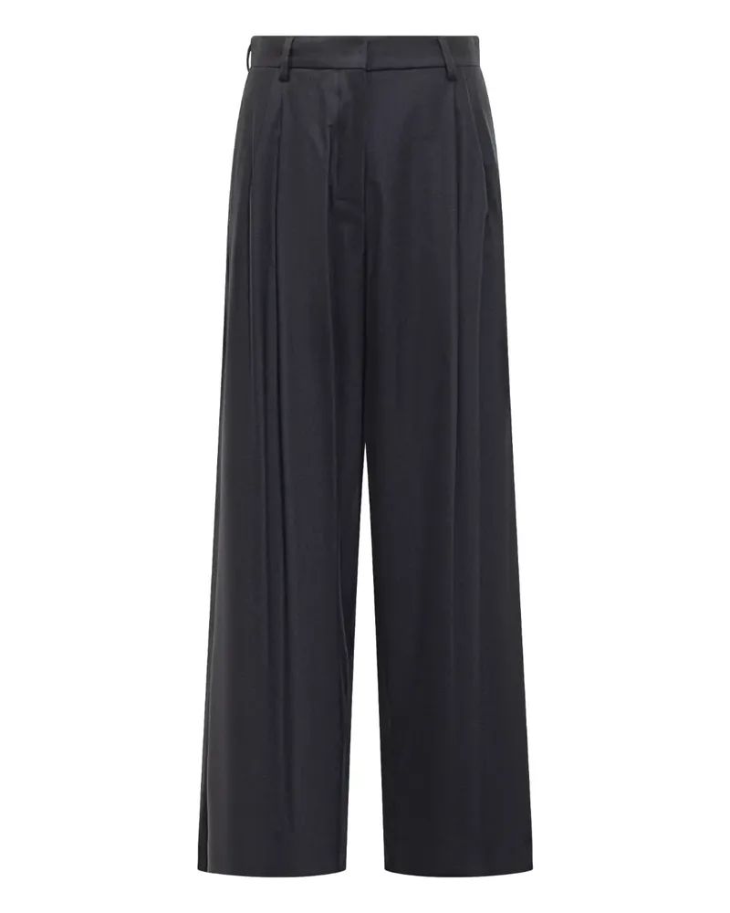 Max Mara Hose mit Bundfalten - Grau Grau