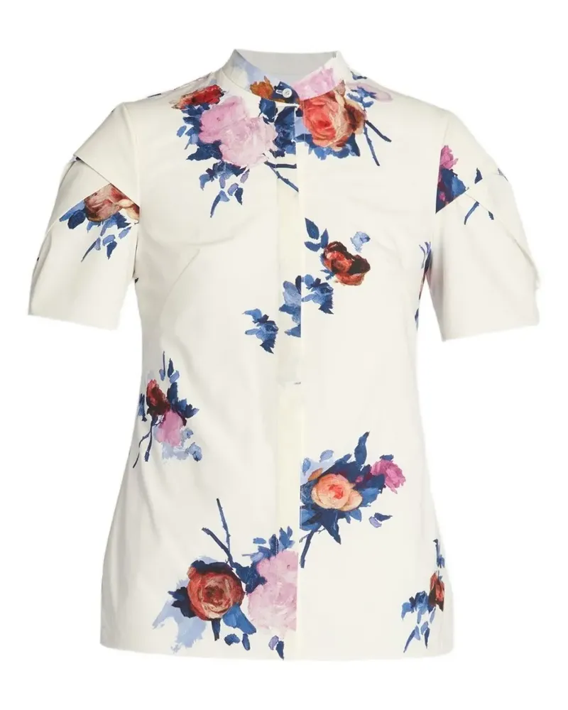 Erdem Hemd mit Blumen-Print - Weiß Weiß