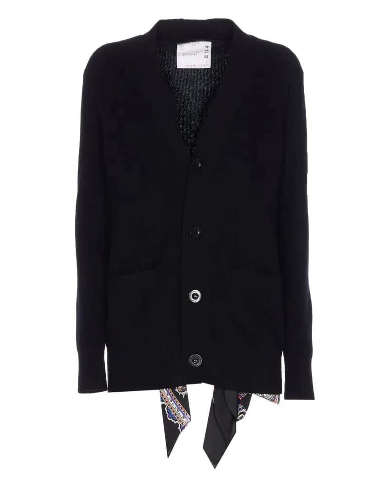Sacai button-down cardigan - Schwarz Schwarz