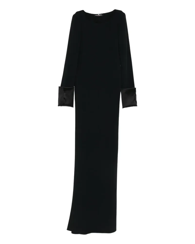 Ermanno Scervino Langes Kleid mit Satinbündchen - Schwarz Schwarz