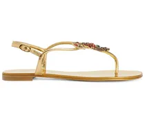 Flache Tropical Beach Sandalen - Gold