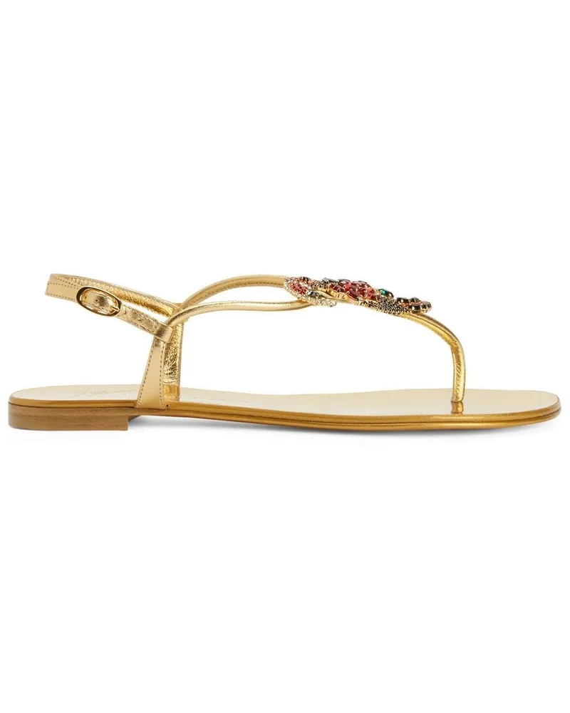 Giuseppe Zanotti Flache Tropical Beach Sandalen - Gold Gold
