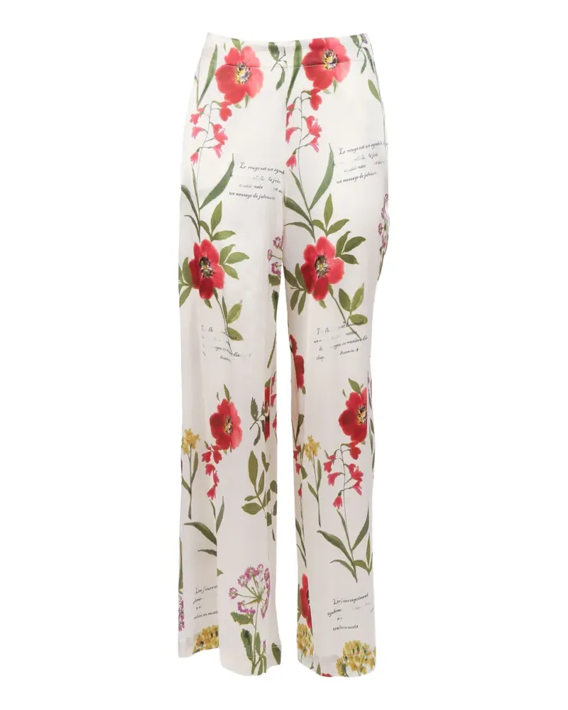 SHIRTAPORTER floral-print palazzo trousers - Nude Nude