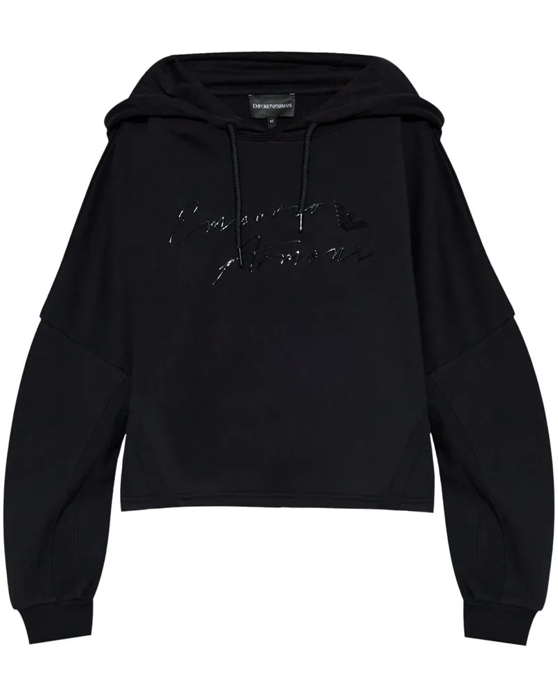 Emporio Armani Hoodie mit Logo-Print - Schwarz Schwarz