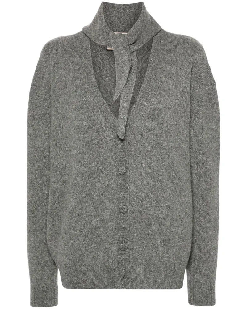 PLAN C Gerippter Cardigan - Grau Grau