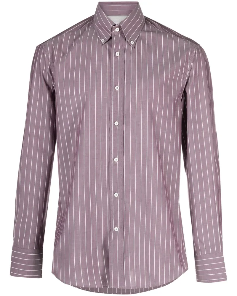 Brunello Cucinelli Gestreiftes Hemd - Violett Violett