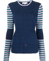 Victoria Beckham Gestreifter Pullover mit Logo Blau