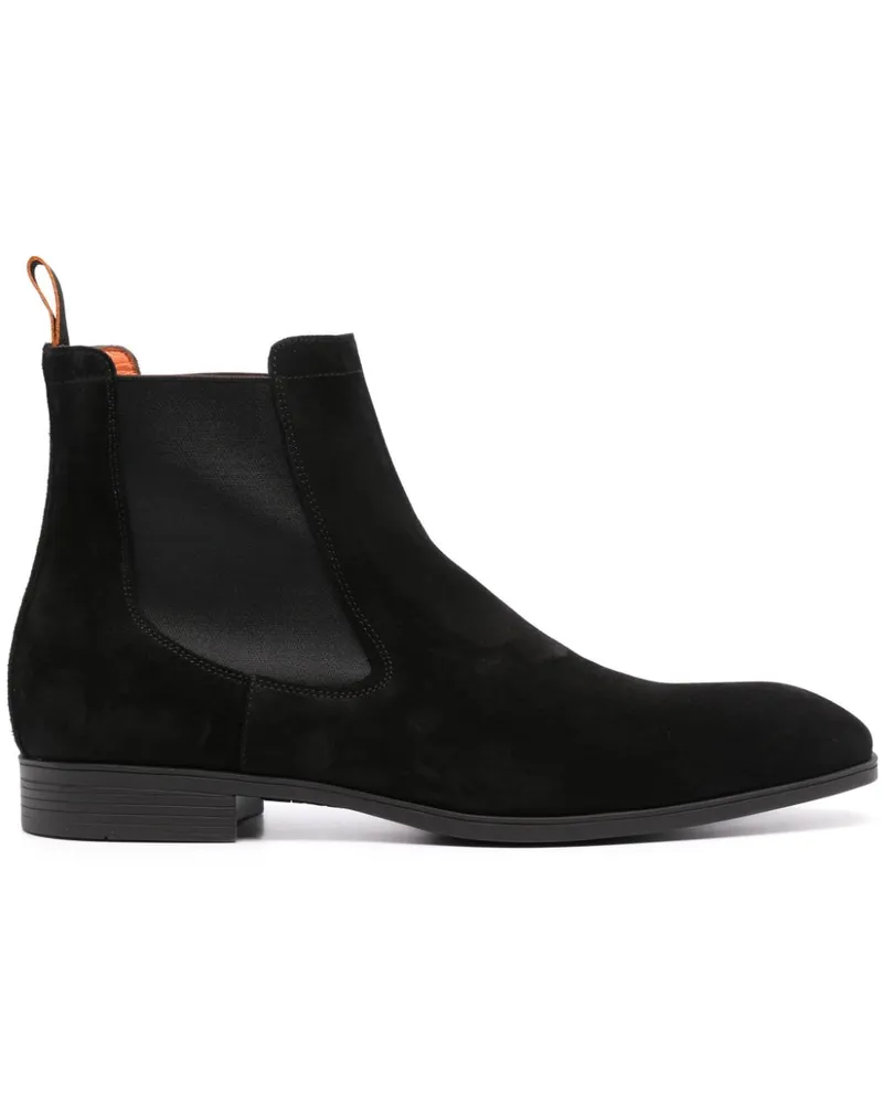 Santoni Chelsea-Boots aus Wildleder - Schwarz Schwarz