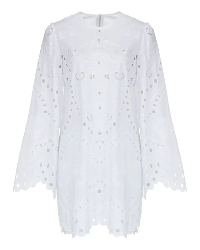 Dolce & Gabbana broderie-anglaise bell-sleeve mini dress - Weiß Weiß