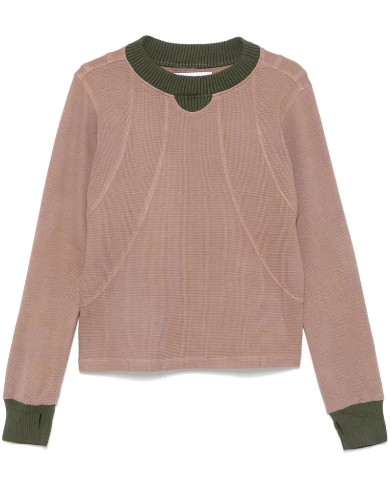 Charlie Constantinou Sweatshirt mit Waffeloptik - Braun Braun
