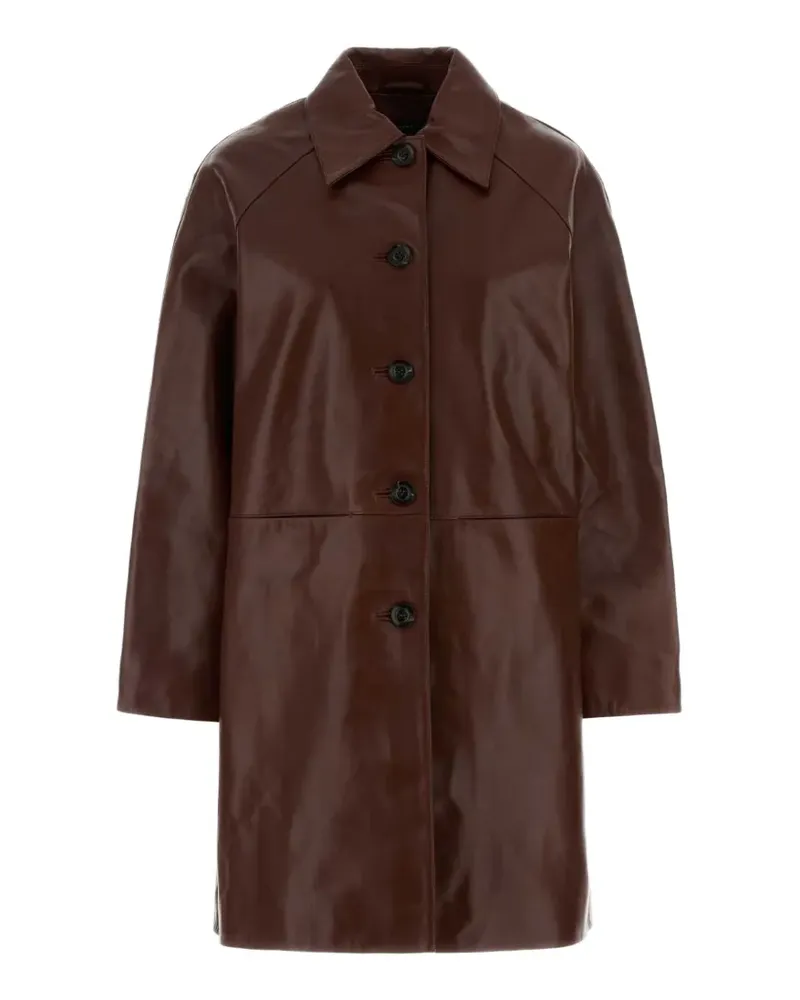 Soeur Logan leather coat - Braun Braun