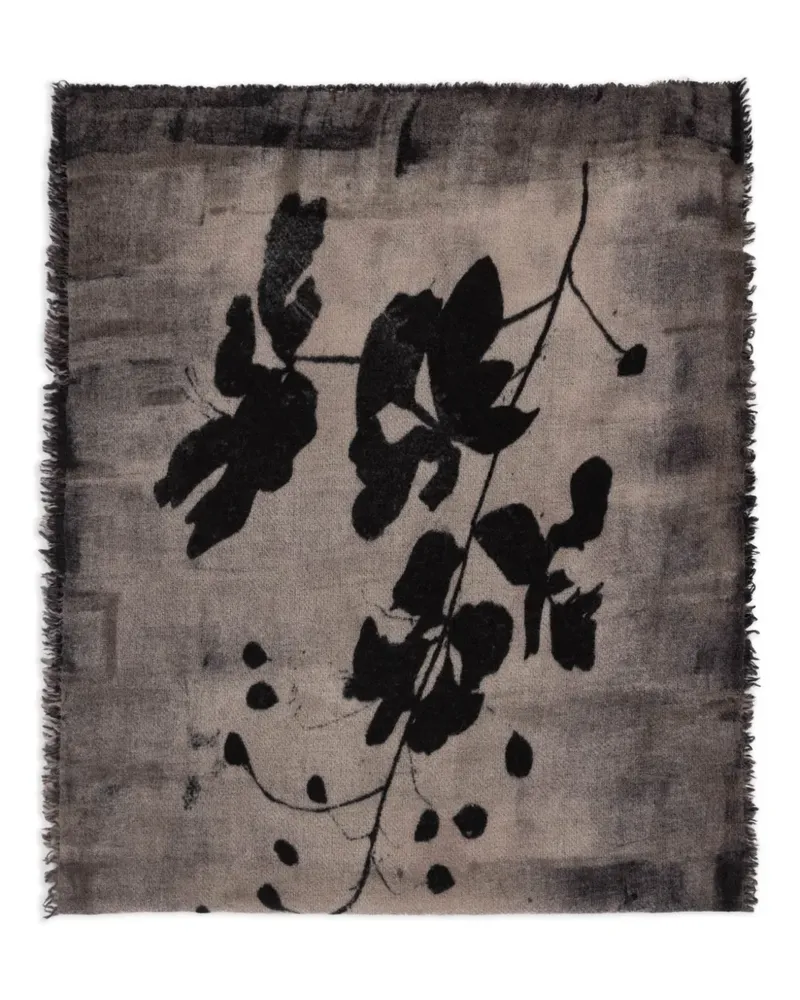 Faliero Sarti Marlon floral fringed scarf - Nude Nude