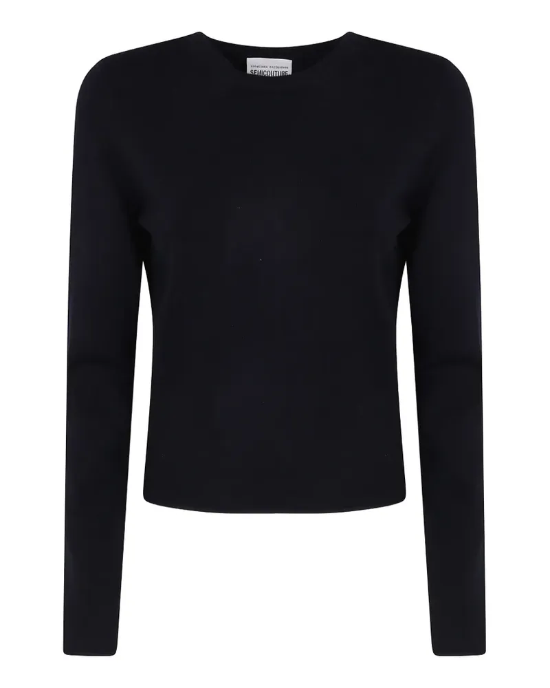 Semicouture tie-back round-neck sweater - Schwarz Schwarz
