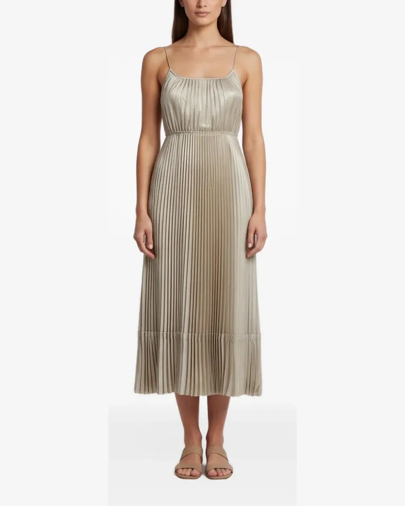AllSaints Silvi Midikleid mit Falten - Nude Nude