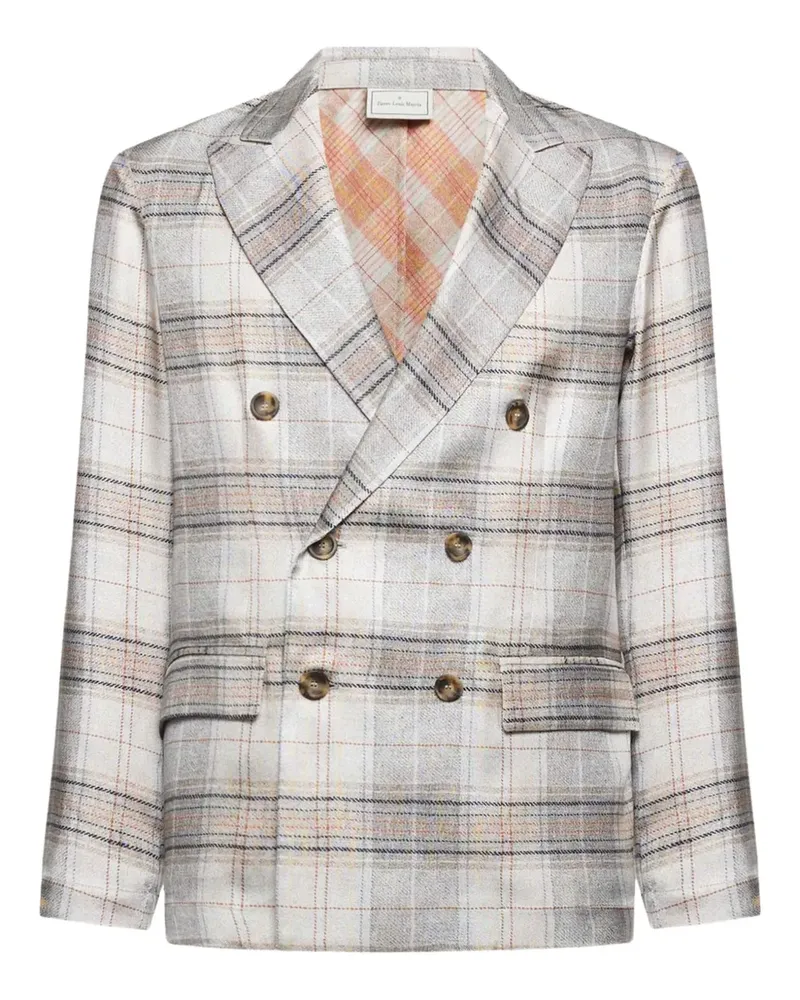 Pierre-Louis Mascia double-breasted checked blazer - Nude Nude