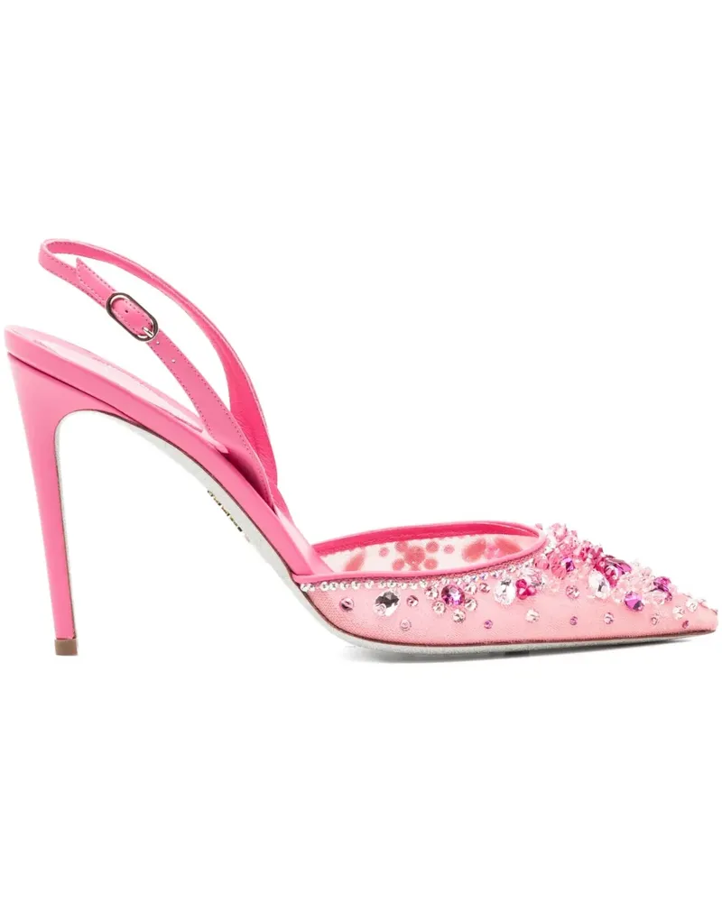 René Caovilla Cinderella Slingback-Pumps 105mm - Rosa Rosa