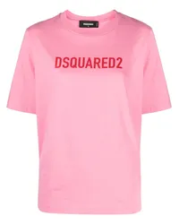 Dsquared2 T-Shirt mit Logo-Print Rosa