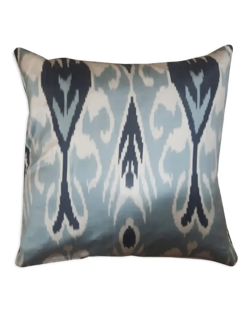 Les-Ottomans Kissen aus Seide mit Ikat-Print - Blau Blau