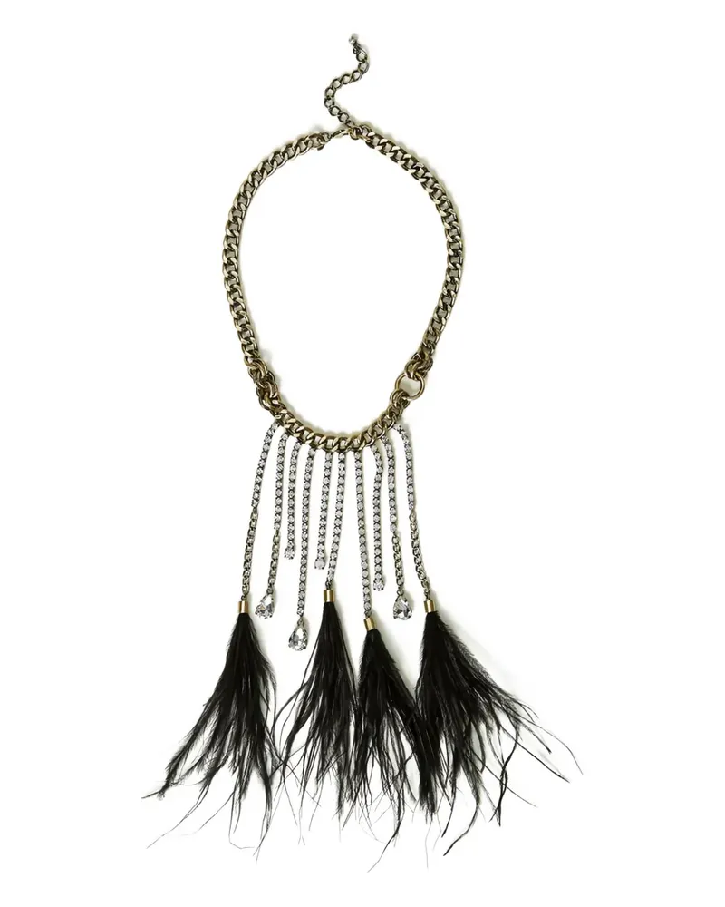 Twin-Set feather-embellished necklace - Schwarz Schwarz