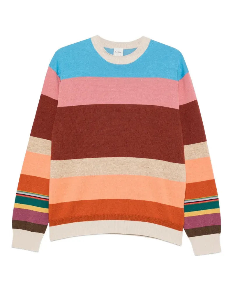 Paul Smith Pullover aus Baumwoll-Leinen mit Streifen - Braun Braun