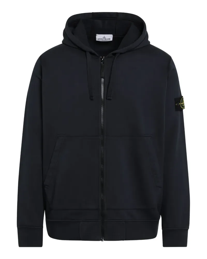 Stone Island logo-patch zip-up hoodie - Blau Blau