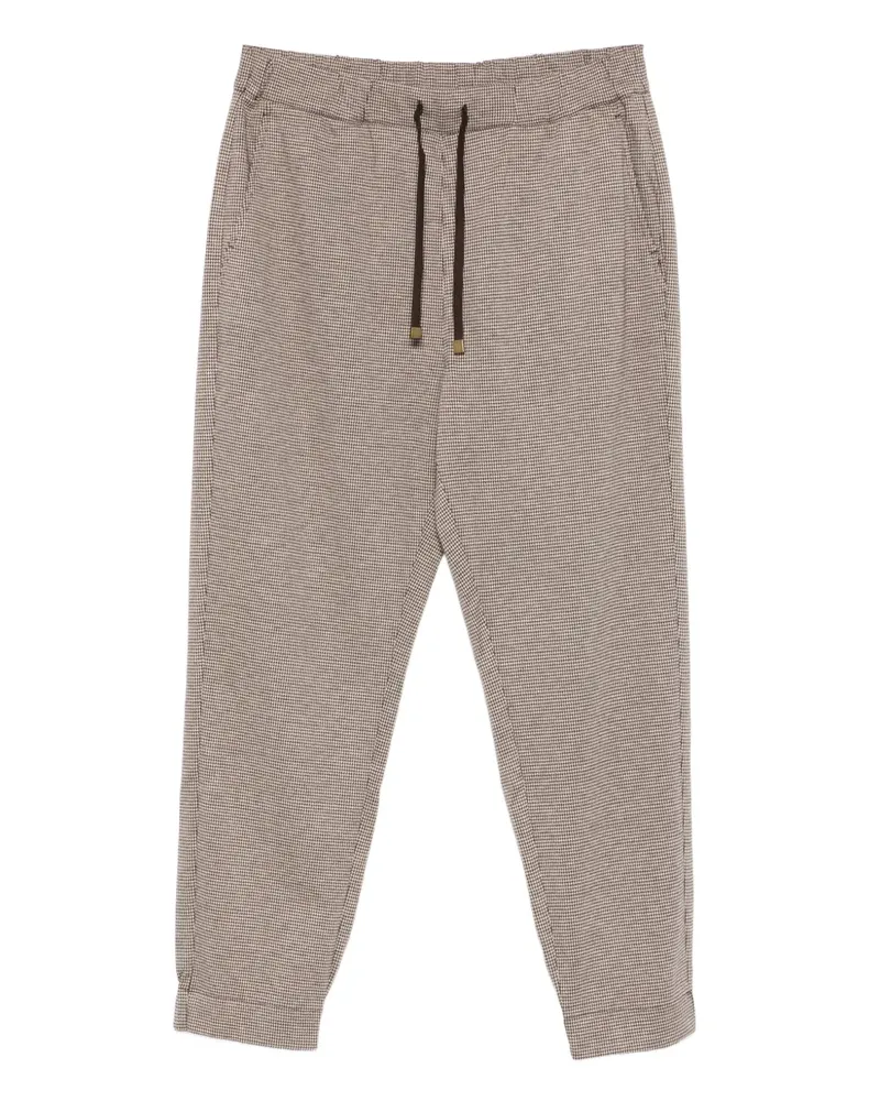 Marina Rinaldi Condor houndstooth-pattern track pants - Braun Braun