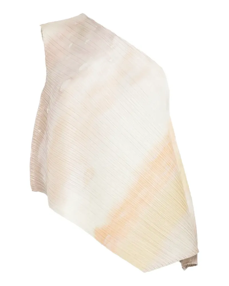 Issey Miyake asymmetric-design pleated top - Grün Grün